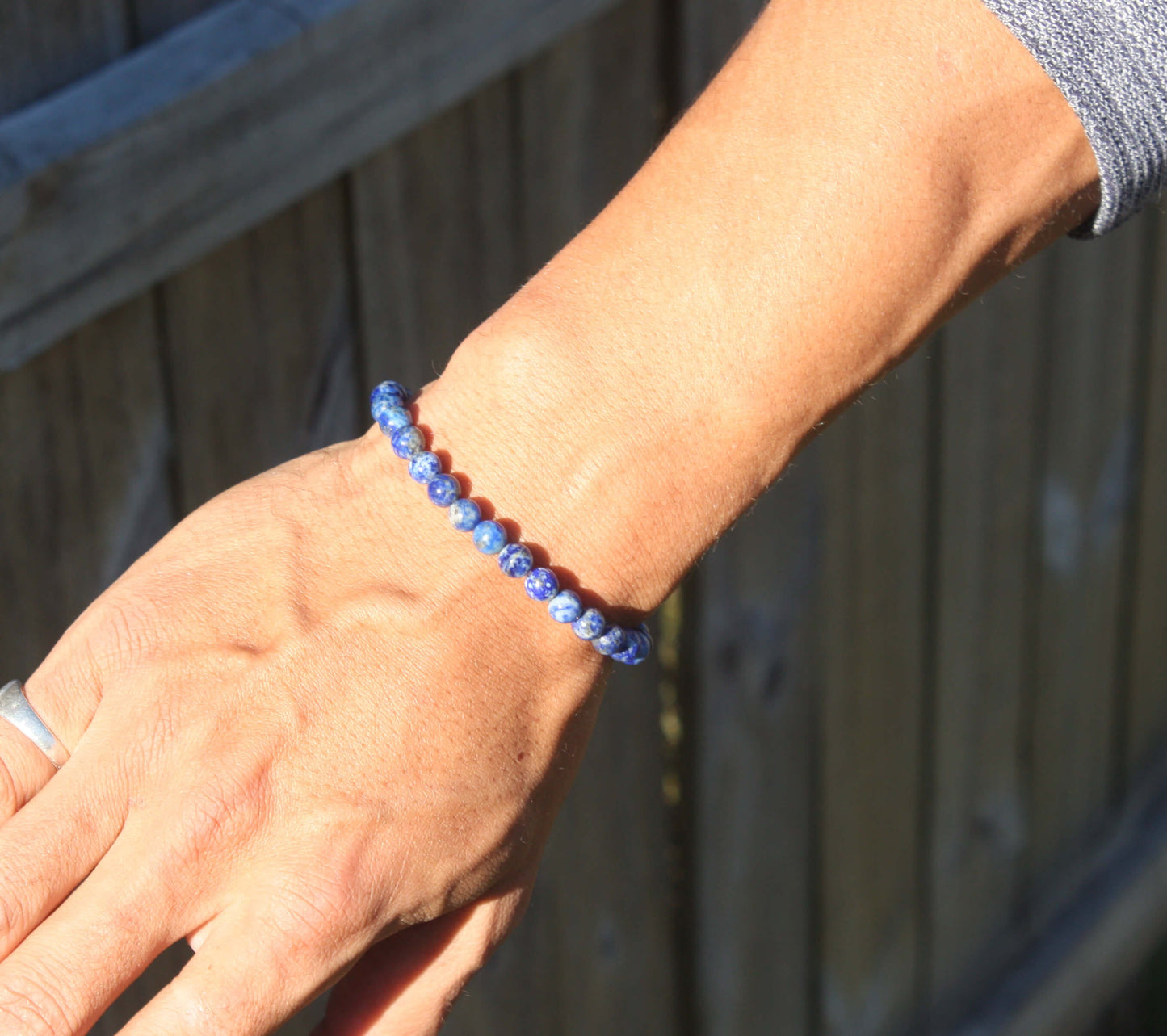 Auras by Osiris Lapis Lazuli Bracelet šš | Intuition, Higher Learning & Mental Clarity Crystal Jewelry w/ Magnetic Clasp (8mm)