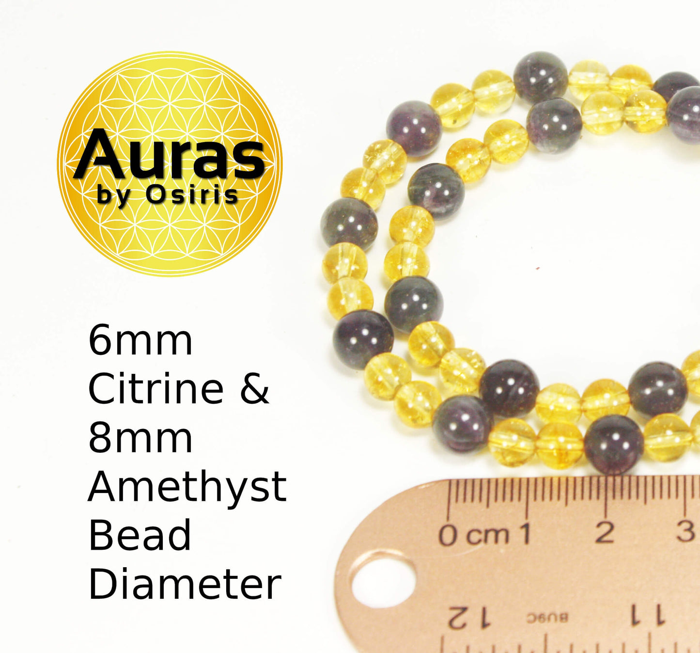 Citrine & Amethyst Necklace β Handmade Healing Crystal Mala Jewelry for Women & Girls | Positive Energy & Inner Peace