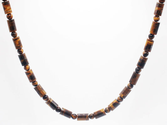 Barrel Beads Tiger Eye Necklace
