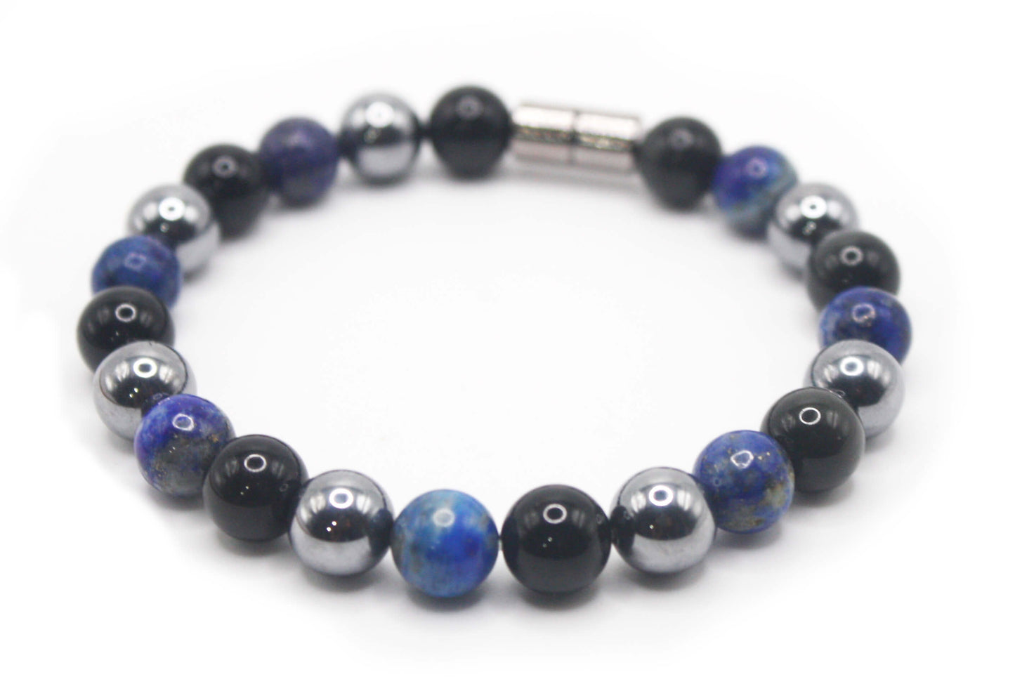 Auras by Osiris Lapis Lazuli, Obsidian & Elite Shungite Bracelet (8mm) š”ļøš® | Psychic Insight, EMF Shield & Purification Jewelry w/ Magnetic Clasp