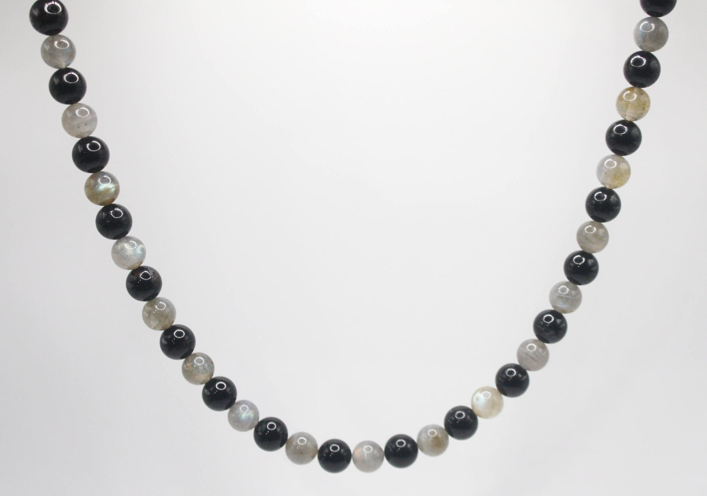 Labradorite & Black Tourmaline Necklace ā EMF Protection & Empath Healing Crystal Jewelry for Men & Women (10mm Beads, Handmade in USA)