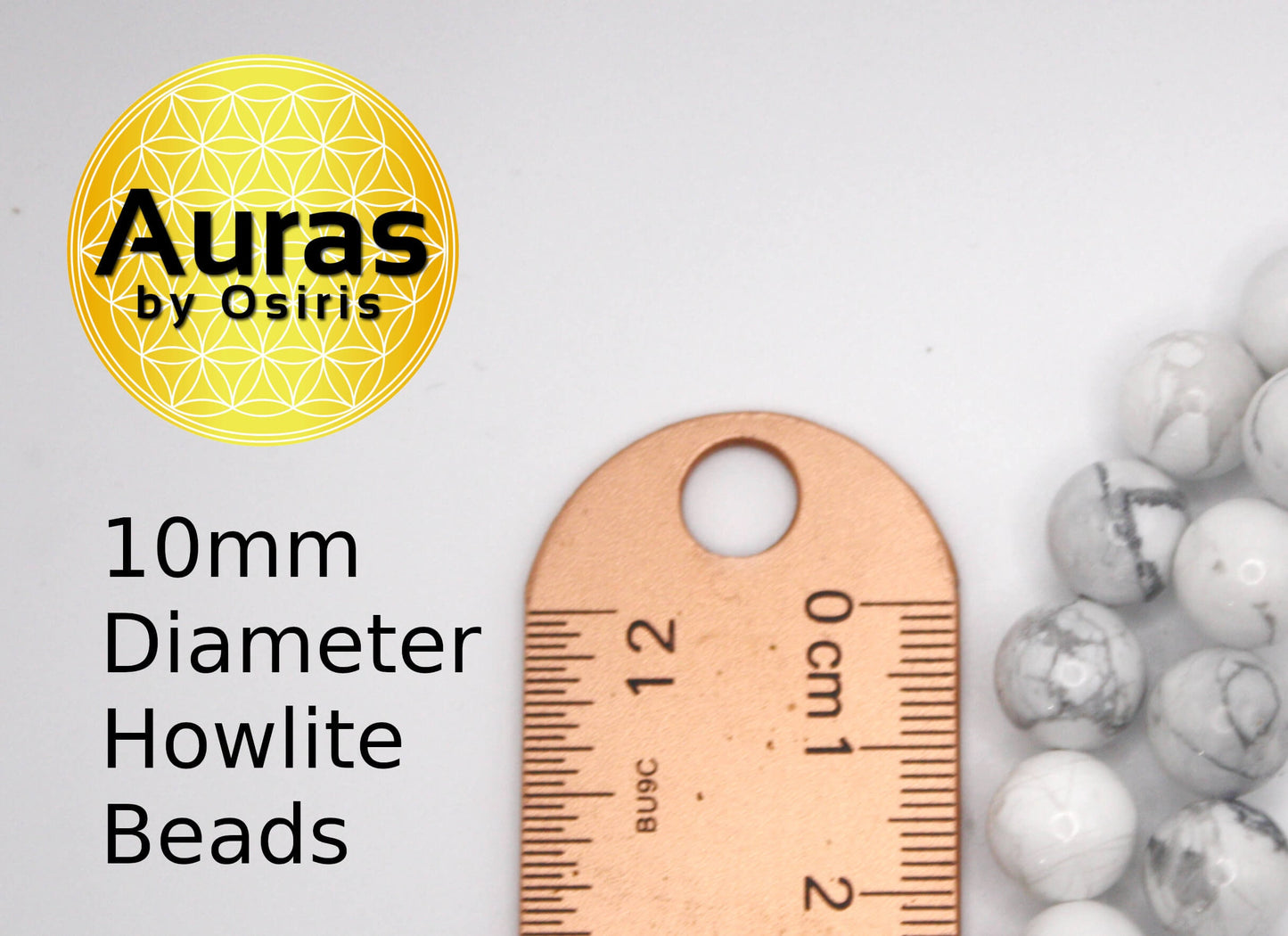 Auras by Osiris Howlite Necklace ⚪ | 10mm Calming Stone for Stress Relief & Mental Chatter (Custom Length)