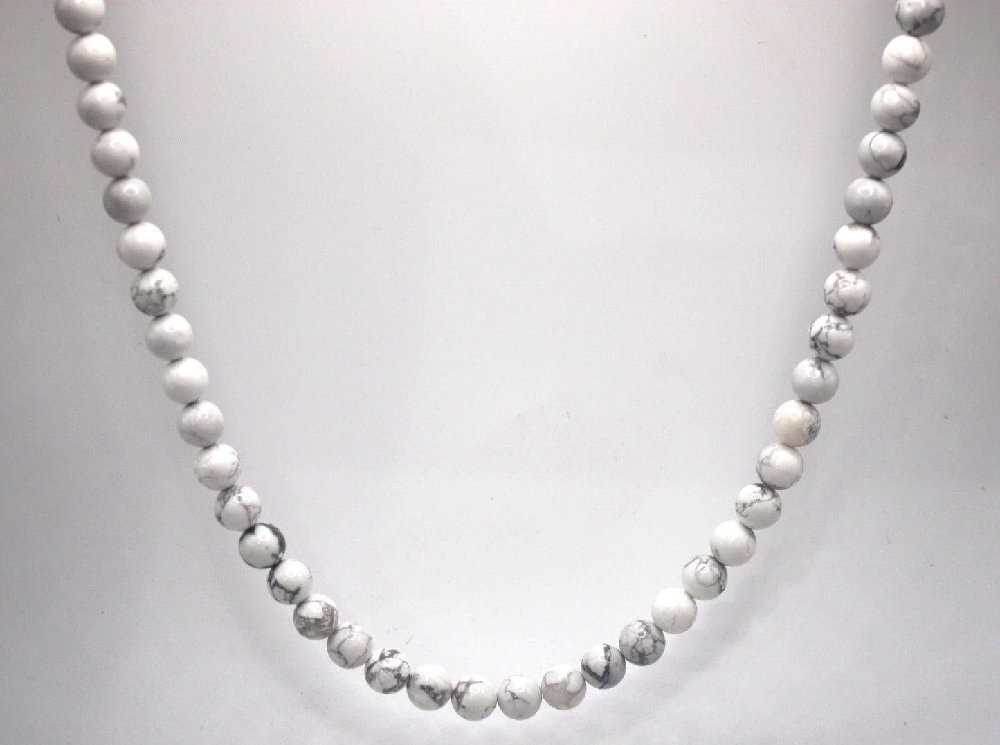 Auras by Osiris Howlite Necklace ⚪ | 10mm Calming Stone for Stress Relief & Mental Chatter (Custom Length)
