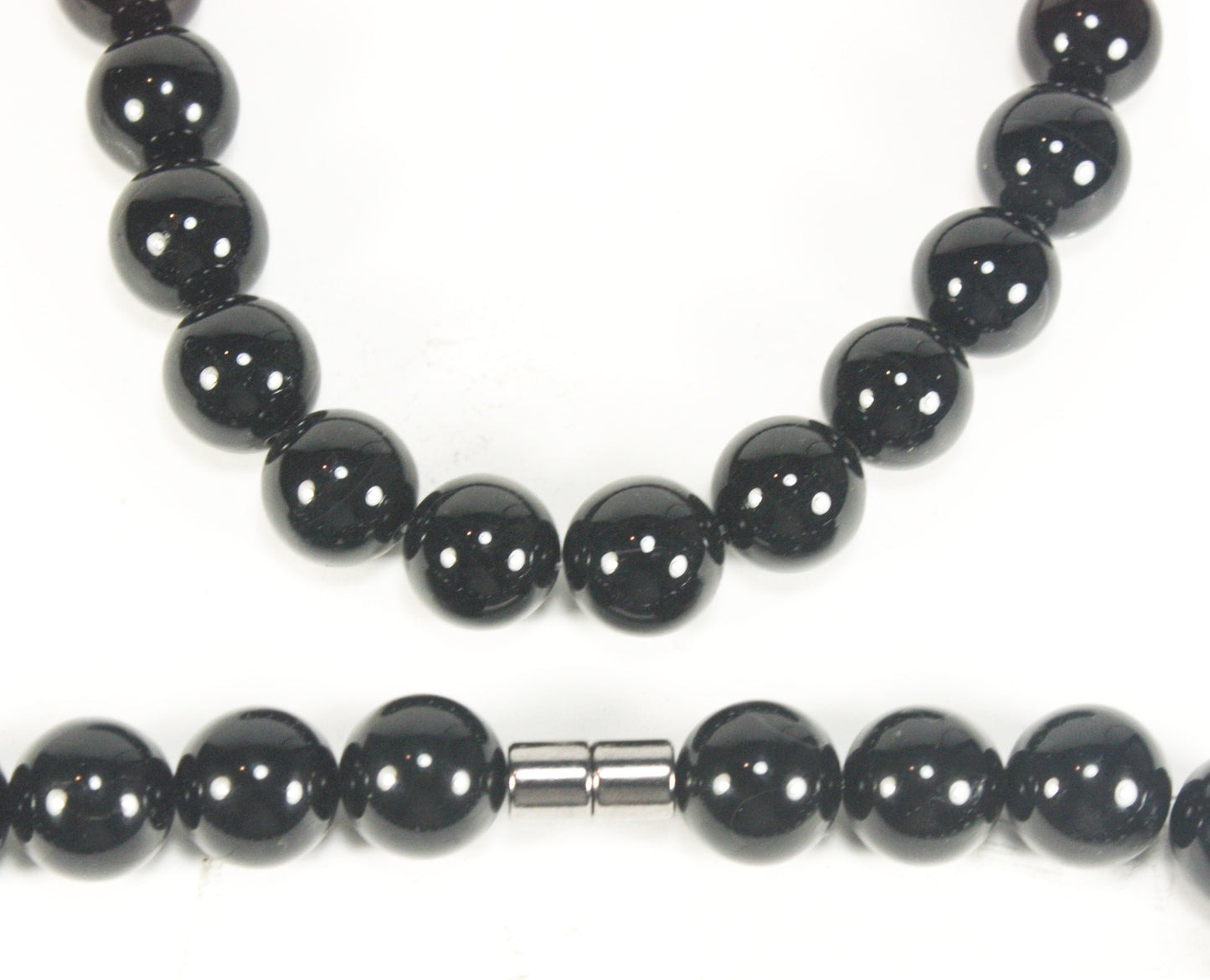 14mm Black Onyx Necklace with Magnetic Clasp – Empath Protection Jewelry | Genuine Black Onyx Healing Stone