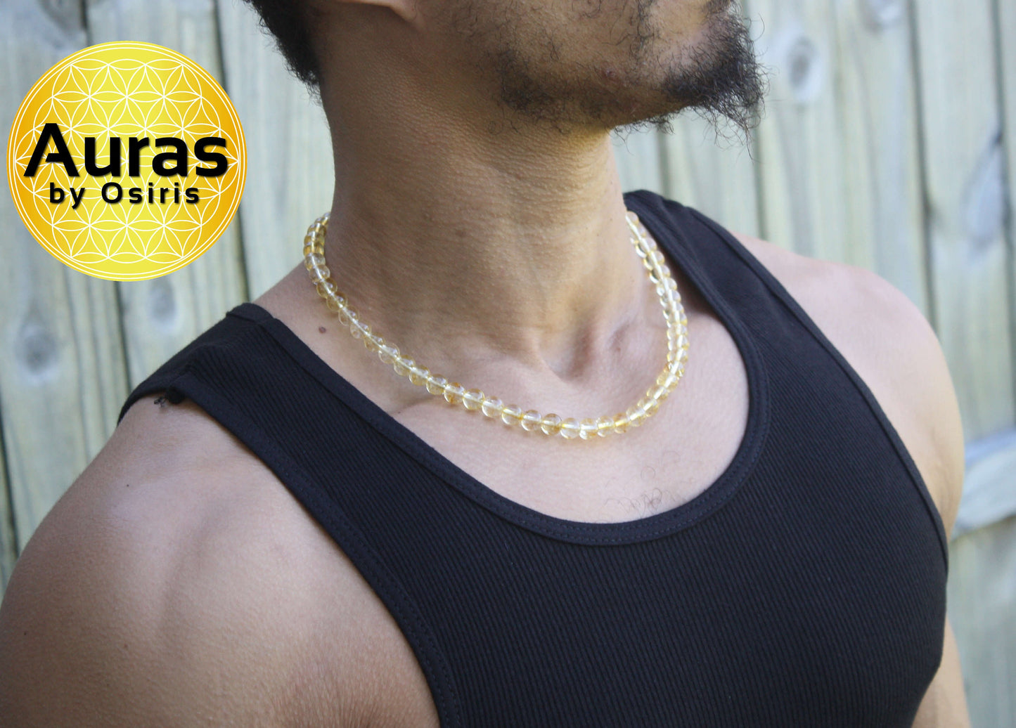 8mm Citrine Necklace – November Birthstone Crystal Jewelry for Men & Women | Confidence & Positive Energy