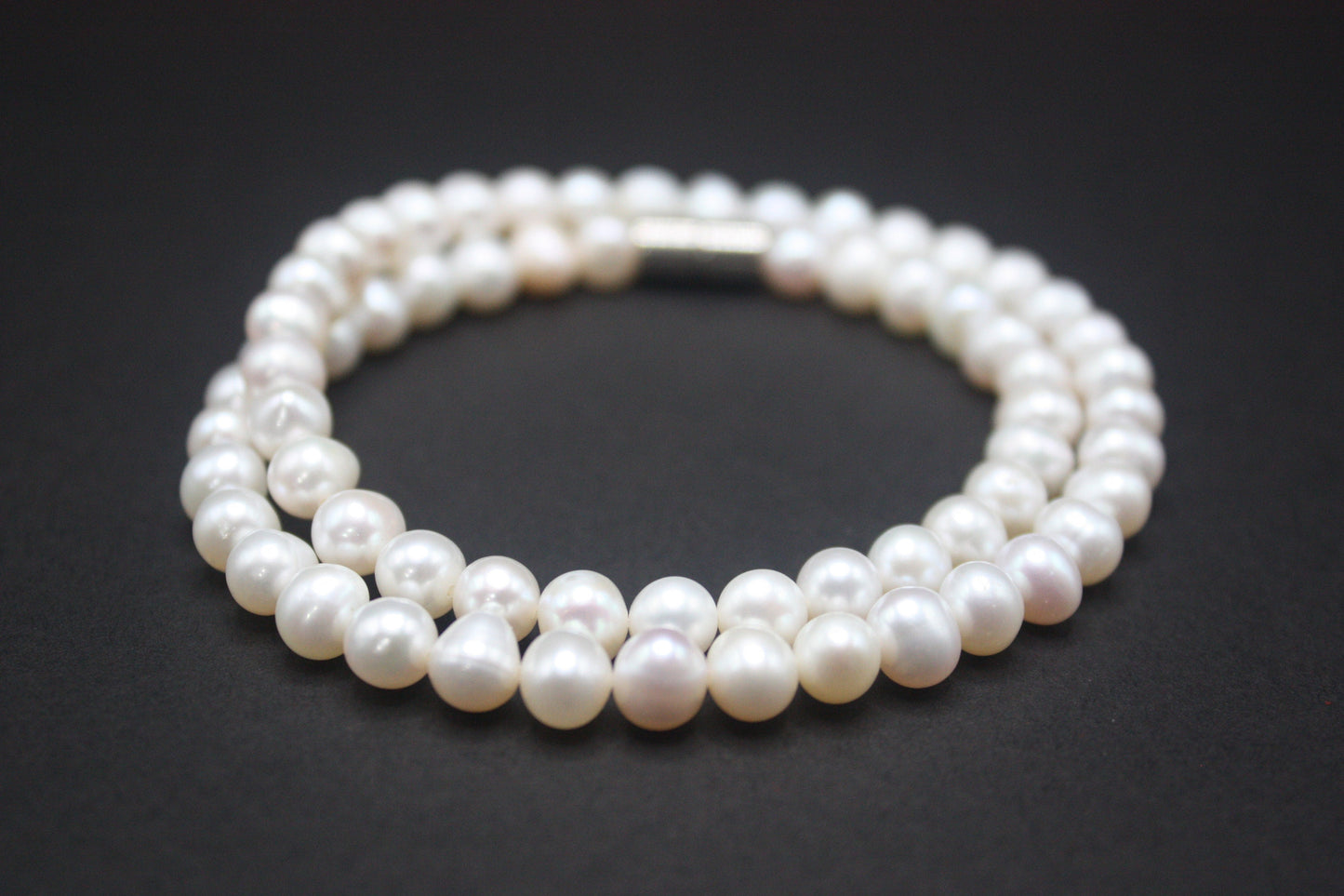 Freshwater Pearl Necklace for Men & Women β 8mm Natural Pearls with Magnetic Clasp, Elegant Gift