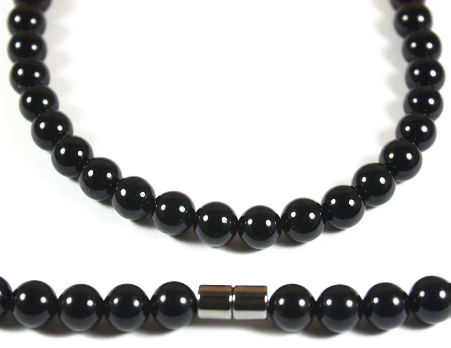 Auras by Osiris Black Onyx Necklace 🛡️ | 8mm Empath Protection & Self-Control (Magnetic Clasp)