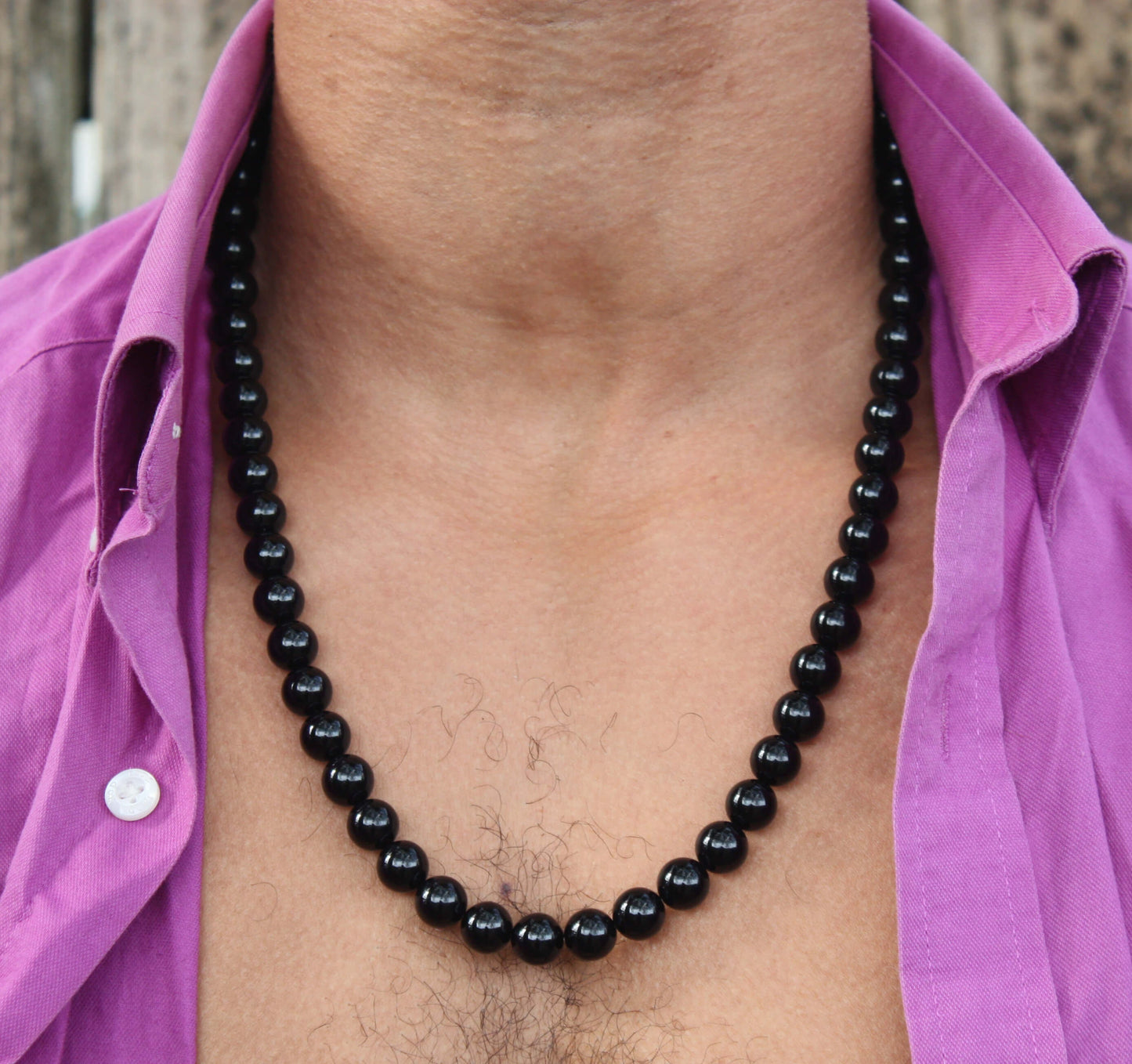 Auras by Osiris 10mm Black Onyx Necklace 🛡️🧠 | EMF & Negative Energy Deflection Jewelry w/ Magnetic Clasp | Inner Strength Crystal (Unisex)