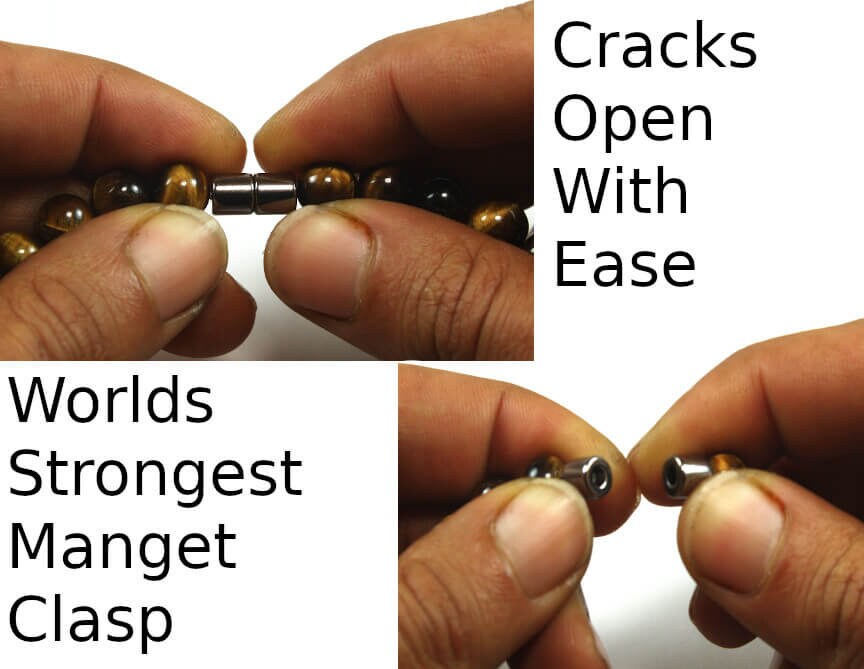 Yellow Tiger Eye & Obsidian Necklace – Confidence & Protection Gemstone Jewelry for Men & Women