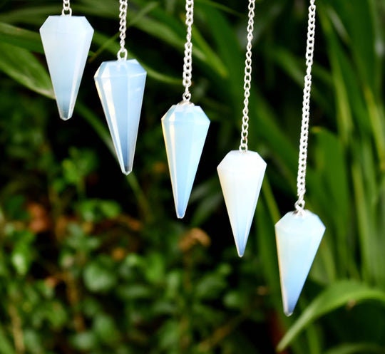Opal Faceted Hexagon Pendulum, Crystal Pendulum