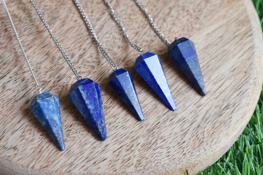 Lapis Lazuli Faceted Hexagon Pendulum, Crystal Pendulum