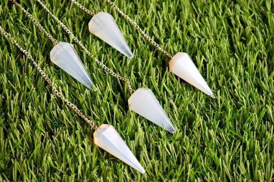 Opal Faceted Hexagon Pendulum, Crystal Pendulum