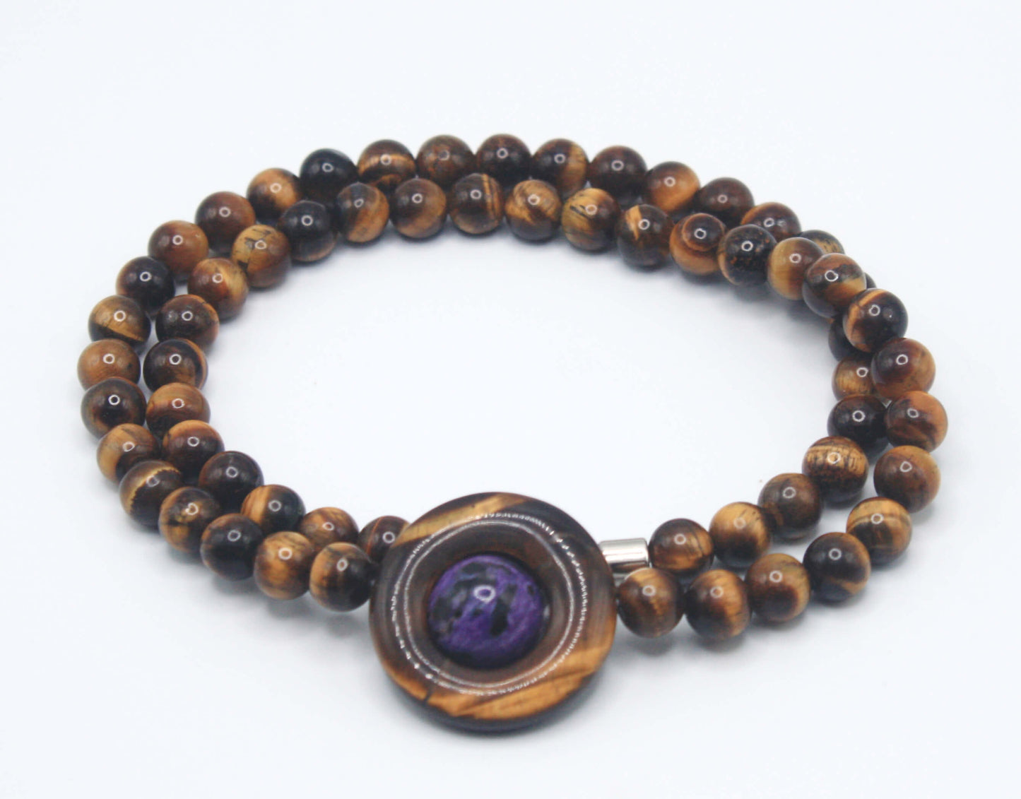 Tiger Eye and Charoite Necklace