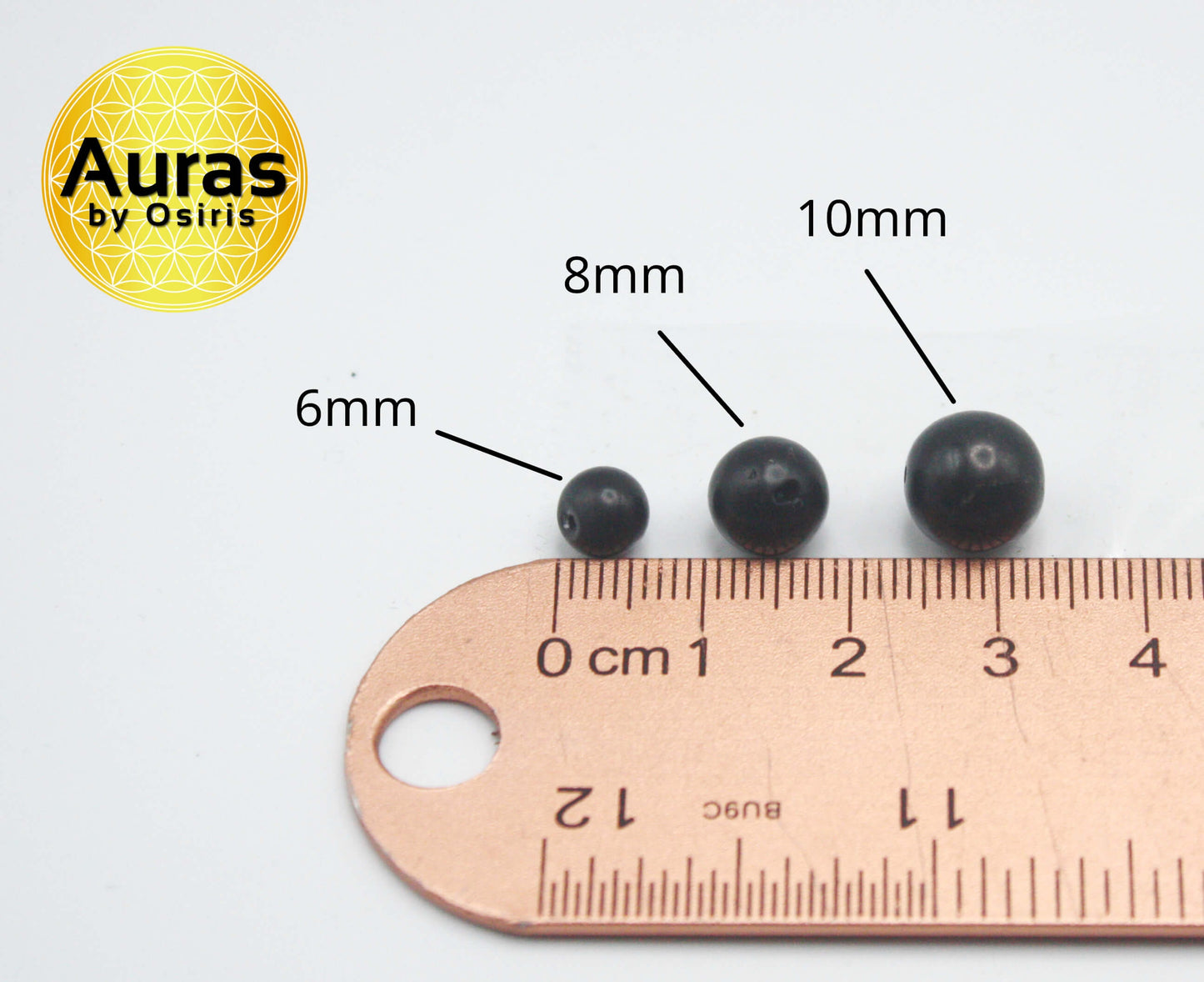 Auras by Osiris Black Shungite Bracelet (6/8/10mm) š”ļøā« | EMF & Energy Protection Shield Stone w/ Magnetic Clasp & 100-lb Cord (Unisex)