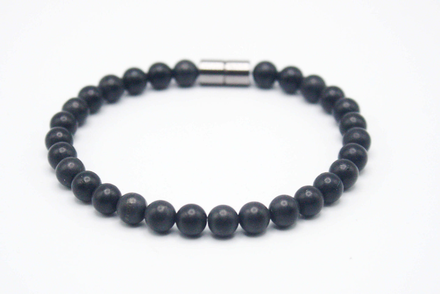 Auras by Osiris Black Shungite Bracelet (6/8/10mm) š”ļøā« | EMF & Energy Protection Shield Stone w/ Magnetic Clasp & 100-lb Cord (Unisex)