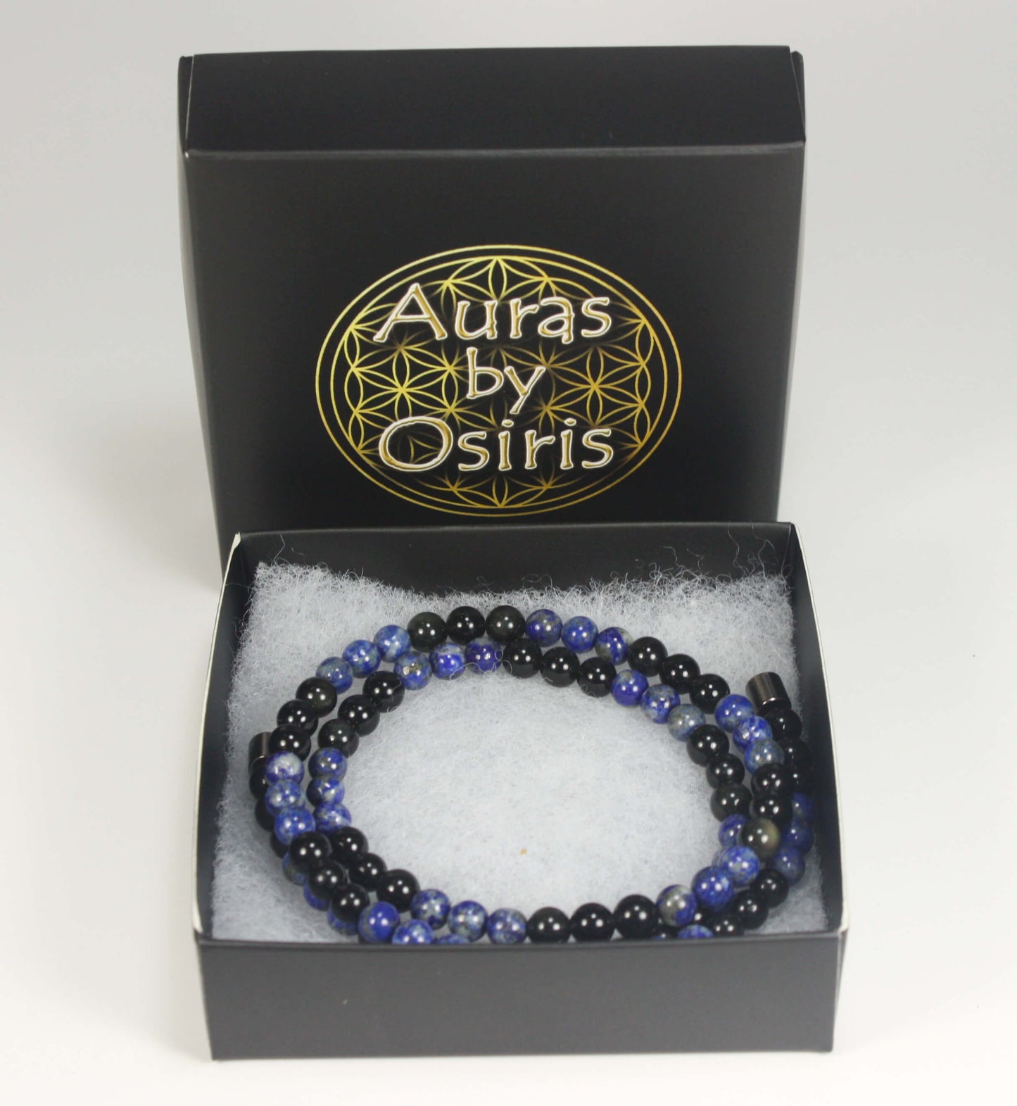 Auras by Osiris Obsidian Lapis Lazuli Necklace 🛡️ | 6mm Protection & Third Eye Clarity (22 Inch)