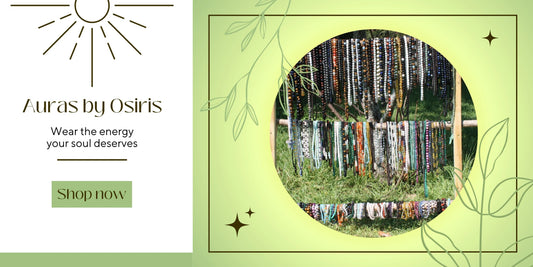 Auras by Osiris handmade gemstone jewelry collection featuring natural crystal beads and magnetic clasps
