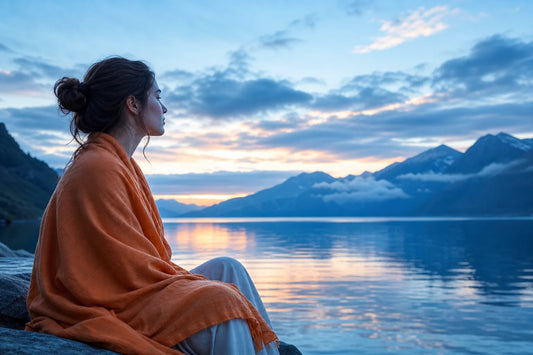 Blue aura meaning calm communication emotional depth beside water
