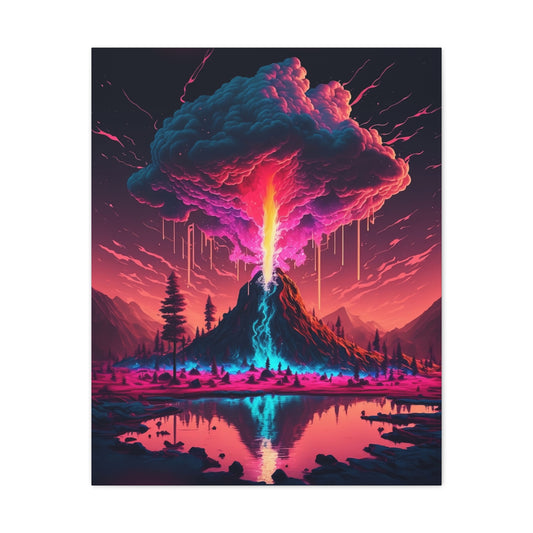 Mystic Mountain Etheric Eruption Canvas Spiritual Decor