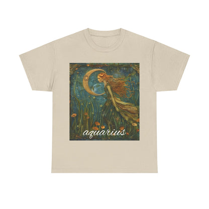 Zodiac Aquarius Unisex Heavy Cotton Tee