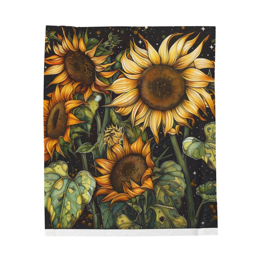 Sunflower Velveteen Plush Blanket