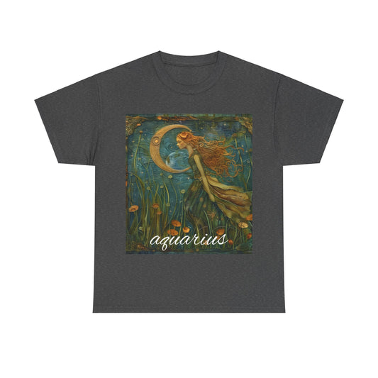 Zodiac Aquarius Unisex Heavy Cotton Tee