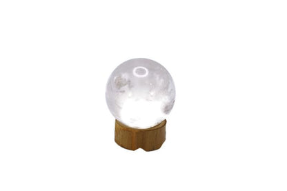 Auras By Osiris Crystal Sphere with Handmade Bamboo Stand - Artisan Crafted Gemstone Orb for Healing and Decoration
