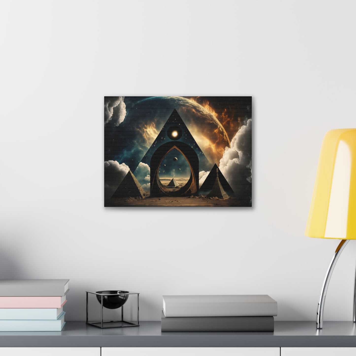 Pyramid Portal Star Gate Wall Art Canvas Spiritual Decor