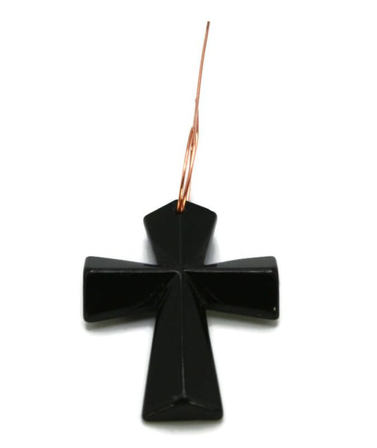 Gemstone Pendants Healing Crystal Crosses with Copper Wire for Necklace