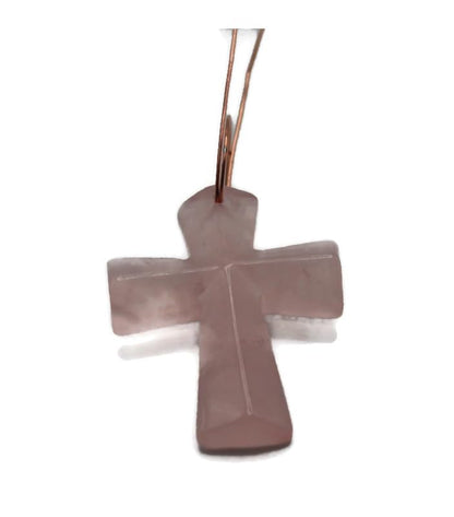 Gemstone Pendants Healing Crystal Crosses with Copper Wire for Necklace