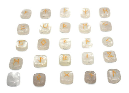 Auras by Osiris - Rune Gemstones Set with Engraved Elder Futhark Alphabet Divination, Crystal Healing Chakra