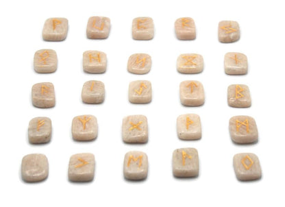Auras by Osiris - Rune Gemstones Set with Engraved Elder Futhark Alphabet Divination, Crystal Healing Chakra