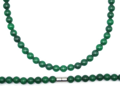 Men's Healing Crystal Necklace - 16/19/24/30 Inch Beaded Chains with 6/8/10/12/14/16mm Gemstones Handmade in USA