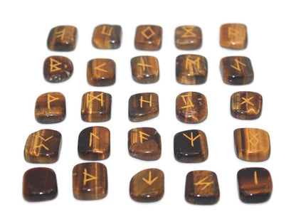 Auras by Osiris - Rune Gemstones Set with Engraved Elder Futhark Alphabet Divination, Crystal Healing Chakra