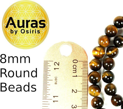 Gemstone Jewelry for Men Women Beaded Necklaces for Energy and Spiritual Protection (16, 01: Yellow Tiger (8mm))