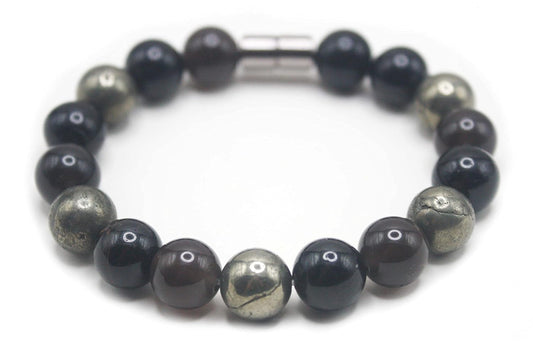 10mm Beaded Bracelets for Men Women Healing Crystal Stone Bracelets Genuine Gemstone Jewelry Easy Lock Clasp