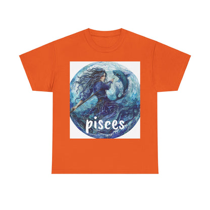 Zodiac Pisces Unisex Heavy Cotton Tee
