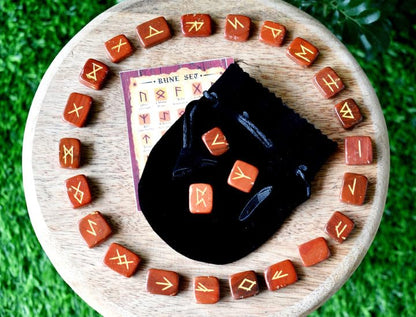 Auras by Osiris - Rune Gemstones Set with Engraved Elder Futhark Alphabet Divination, Crystal Healing Chakra