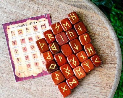 Auras by Osiris - Rune Gemstones Set with Engraved Elder Futhark Alphabet Divination, Crystal Healing Chakra