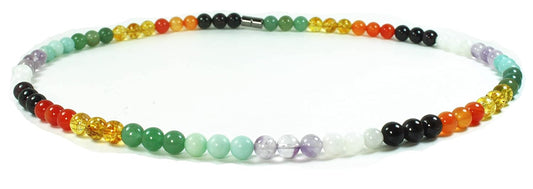 Chakra Gemstone Necklace for Men & Women – Garnet, Citrine, Aventurine, Amazonite, Amethyst & Moonstone Healing Jewelry