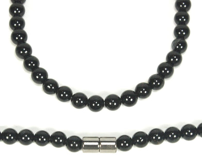 Mens Onyx Necklace - Empath Protection Jewelry - Karma Protection Necklace - Beaded Choker Necklace- 18/20/22/24/26/28/30 Inches - 6/8/10/12/14/16mm Black Onyx