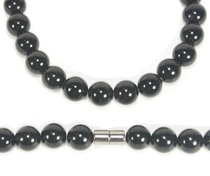 Mens Onyx Necklace - Empath Protection Jewelry - Karma Protection Necklace - Beaded Choker Necklace- 18/20/22/24/26/28/30 Inches - 6/8/10/12/14/16mm Black Onyx