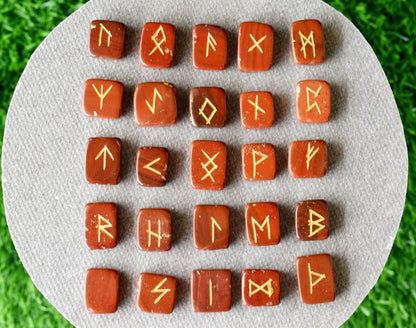 Auras by Osiris - Rune Gemstones Set with Engraved Elder Futhark Alphabet Divination, Crystal Healing Chakra