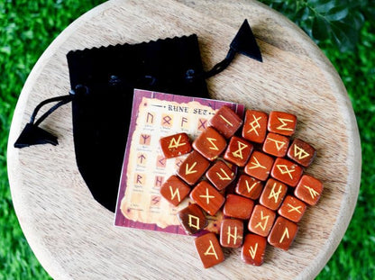 Auras by Osiris - Rune Gemstones Set with Engraved Elder Futhark Alphabet Divination, Crystal Healing Chakra