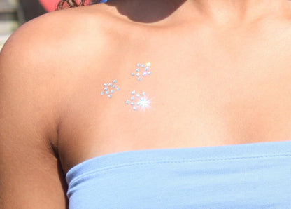 Vintage Temporary Tattoo Made with Genuine Swarovski Crystals | Crystal Stickers Body and Face Jewels for Festivals and Raves