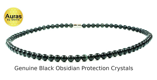 Black Obsidian Necklace Natural Gemstone Jewelry Beaded Necklace for Men/Women Healing Crystal Talisman Handcrafted by Master Shaman made in USA