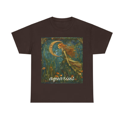 Zodiac Aquarius Unisex Heavy Cotton Tee
