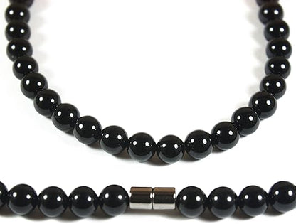 Men's Healing Crystal Necklace - 16/19/24/30 Inch Beaded Chains with 6/8/10/12/14/16mm Gemstones Handmade in USA