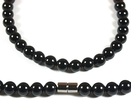 Men's Healing Crystal Necklace - 16/19/24/30 Inch Beaded Chains with 6/8/10/12/14/16mm Gemstones Handmade in USA