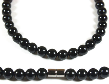 Men's Healing Crystal Necklace - 16/19/24/30 Inch Beaded Chains with 6/8/10/12/14/16mm Gemstones Handmade in USA